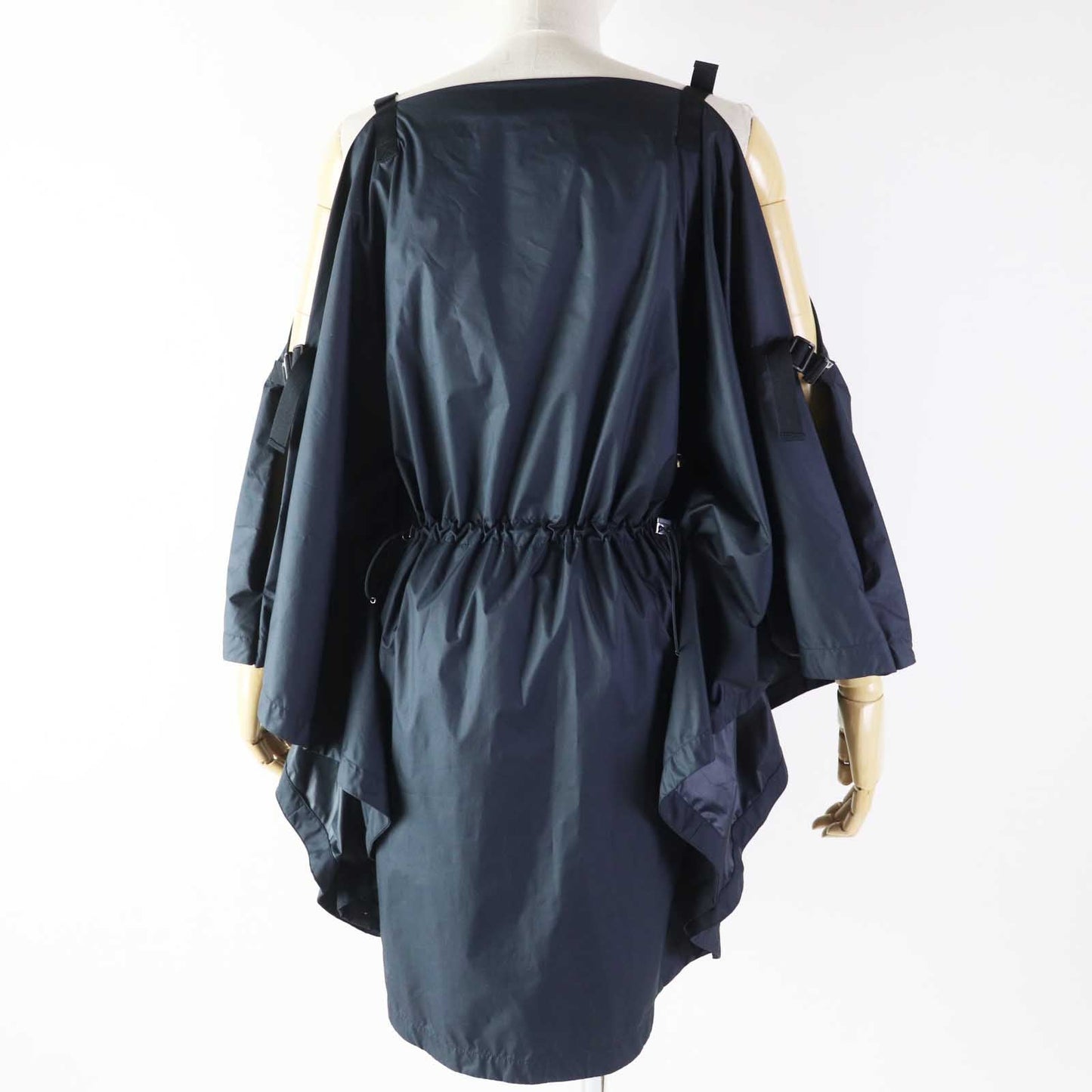 Christian Dior one piece 217R65A2829 Main: 100% polyester Navy Off Shoulder Drawstring Dress Women XS