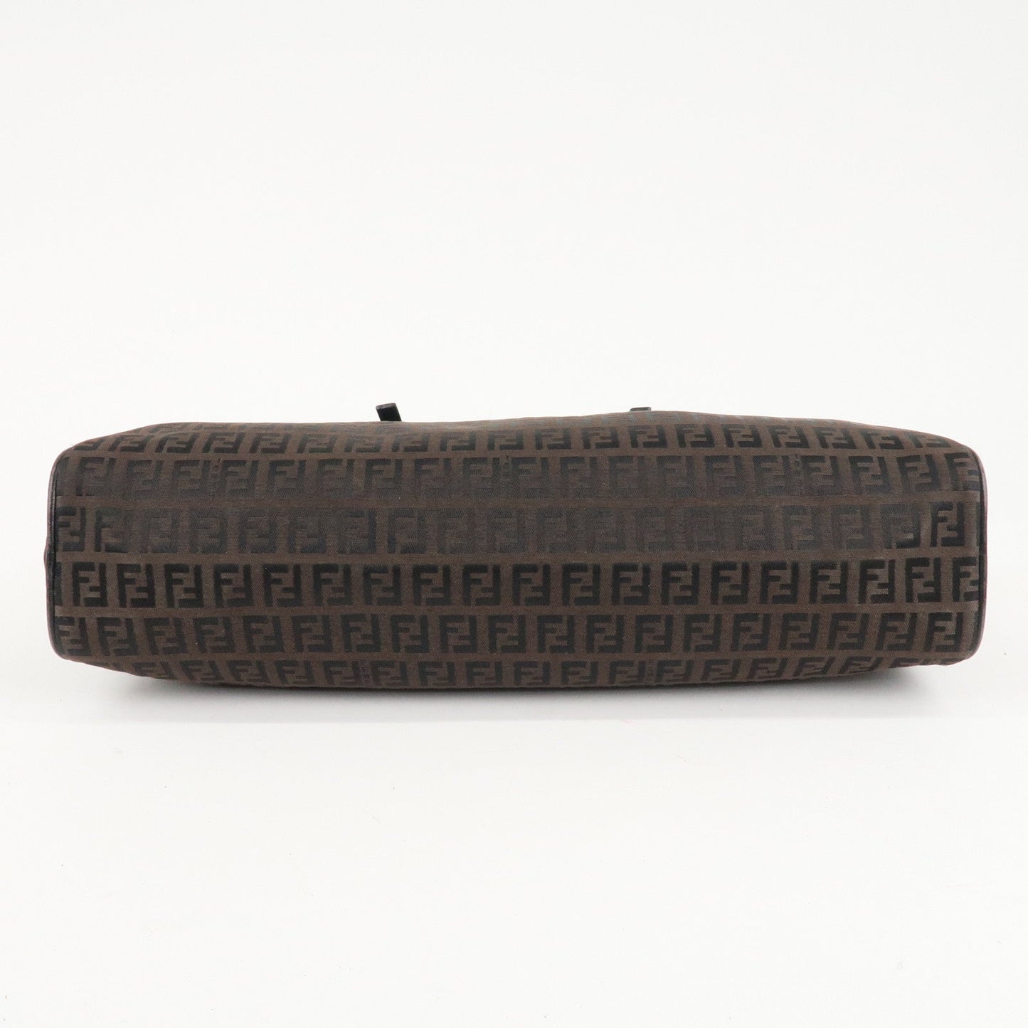FENDI Zucchino Canvas Leather Hand Bag Brown Black 8BL006