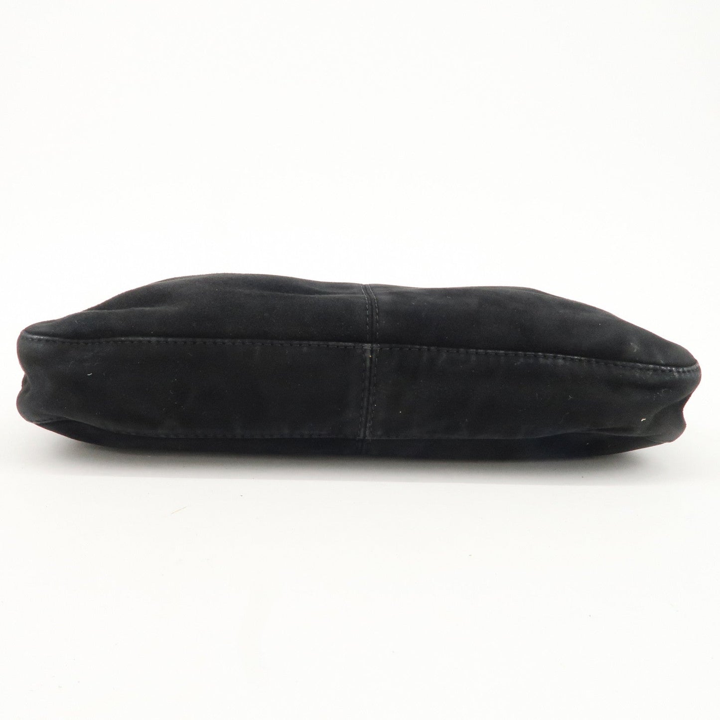 FENDI Suede Leather Shoulder Bag Black 26569
