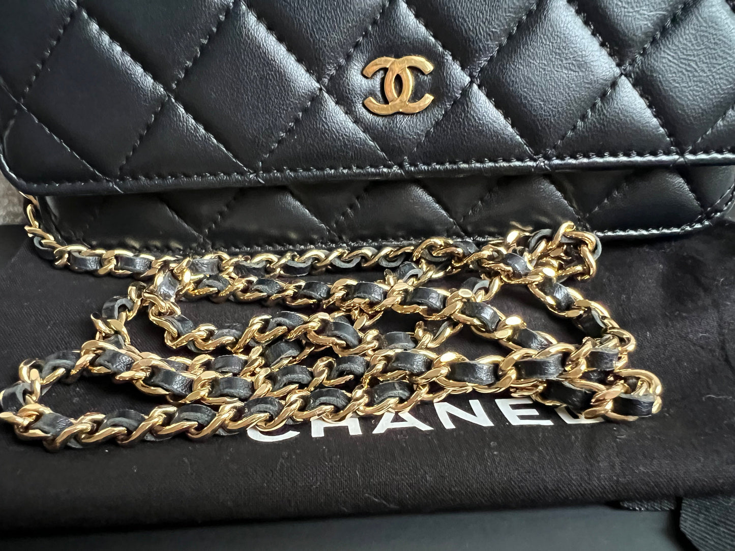 Chanel Wallet on Chain in Black Lambskin Gold Hardware (RRP £2,930)