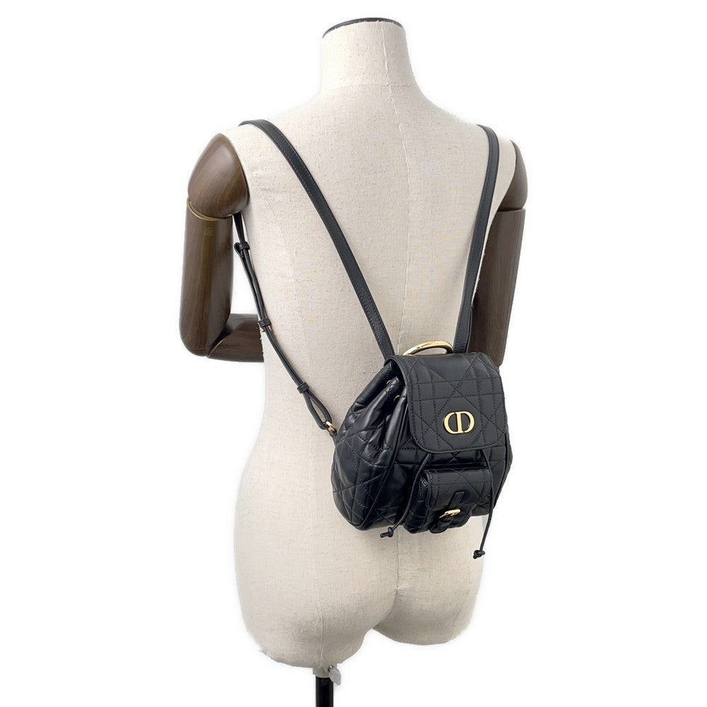 Dior Macrocannage Caro Backpack Blackm6302Unoz Lambskin Size Small