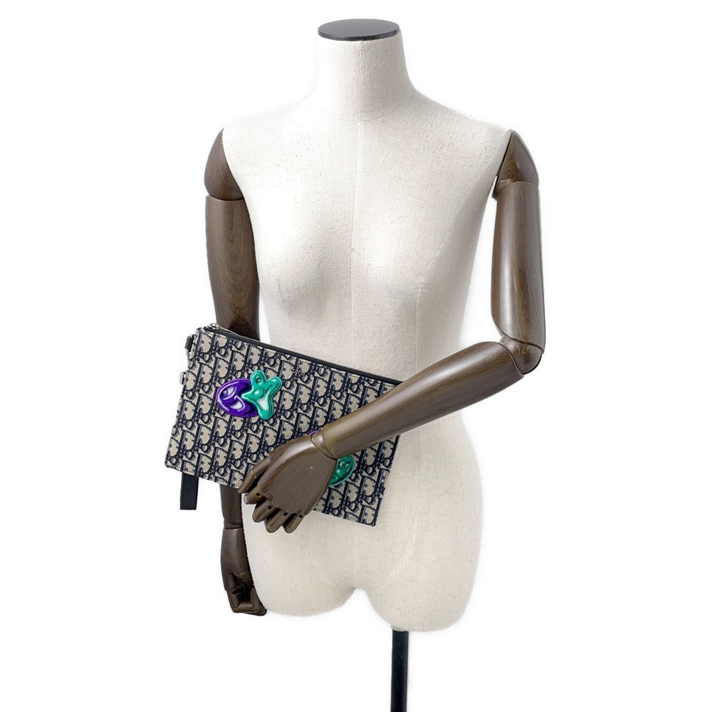 Dior Oblique Canvas Black Clutch