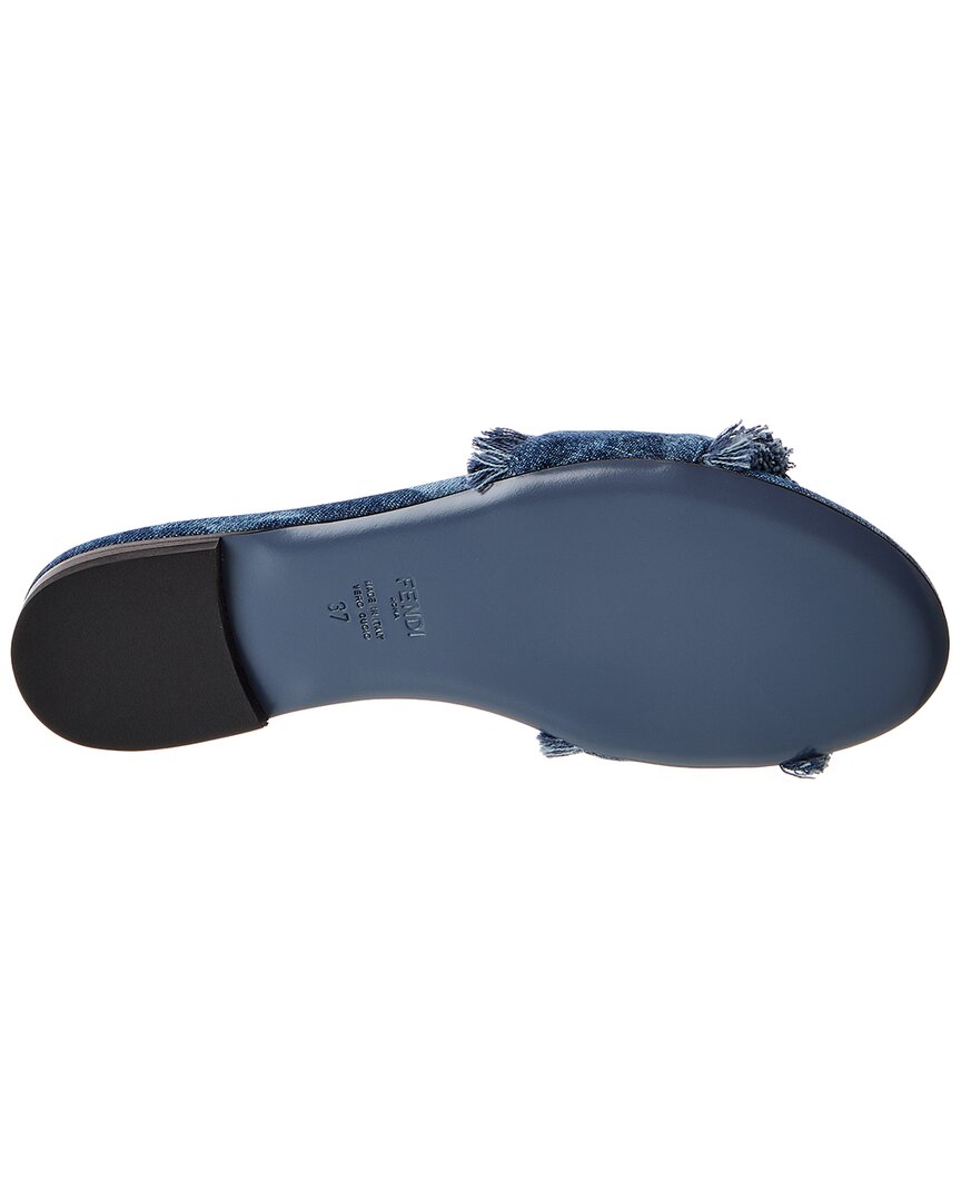 Fendi Sunshine Denim Sandal, 37.5, Blue