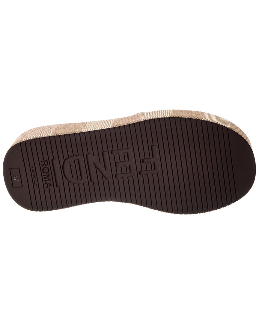 Fendi Sunshine Canvas Platform Sandal, 36.5