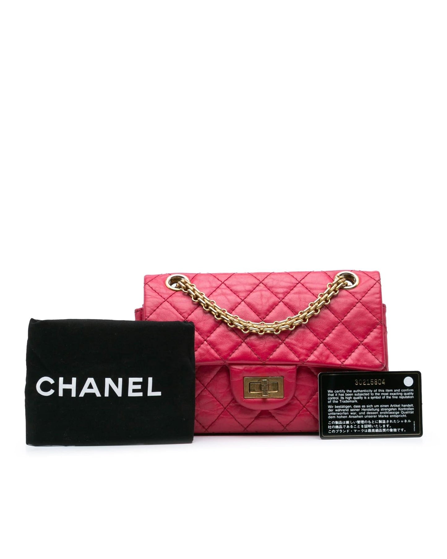 Quilted Calfskin Leather Crossbody Bag with Silver-Tone Chain Straps and Twist Lock Closure