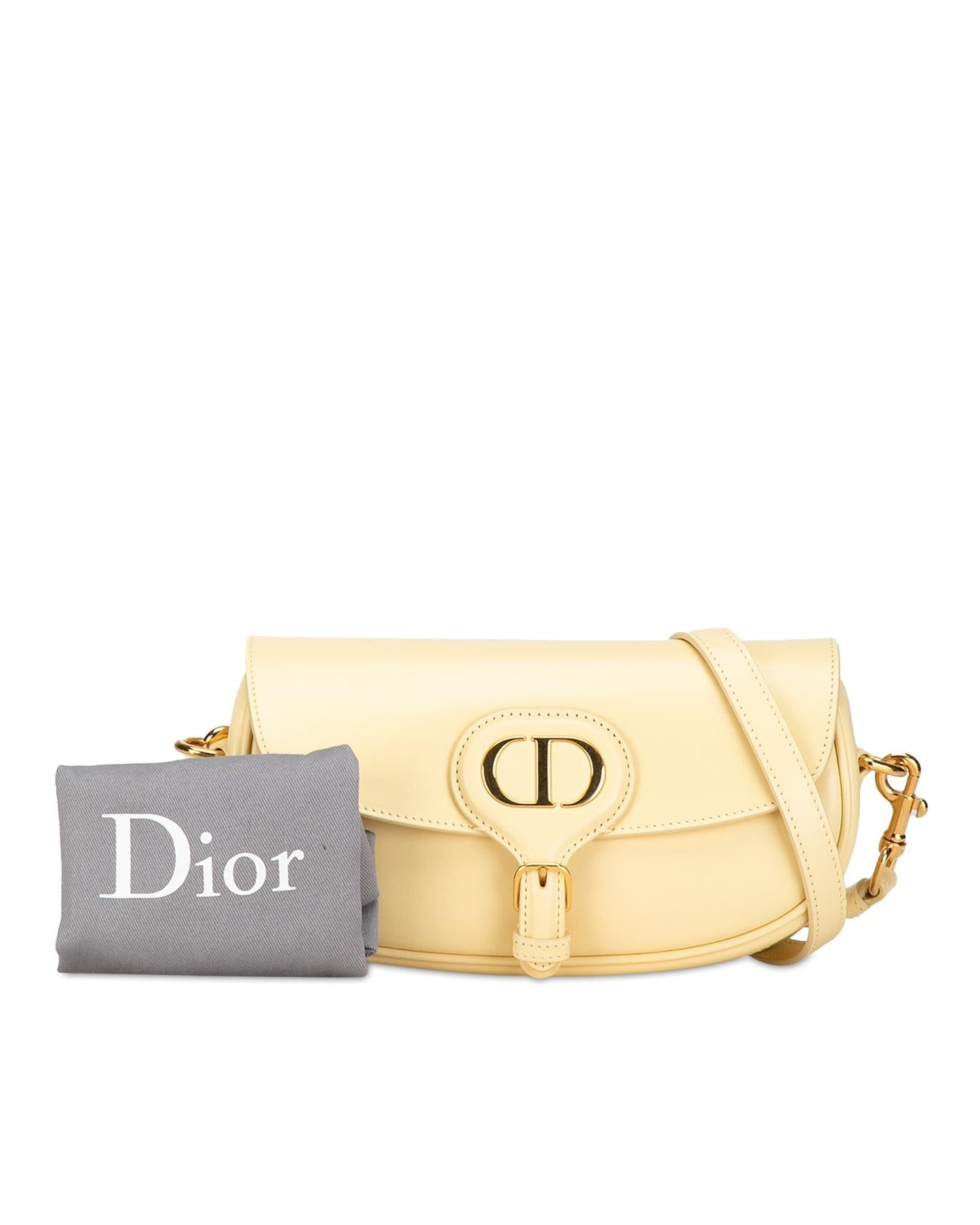 Dior Saddle Bag Yellow Lambskin Leather Crossbody Bag