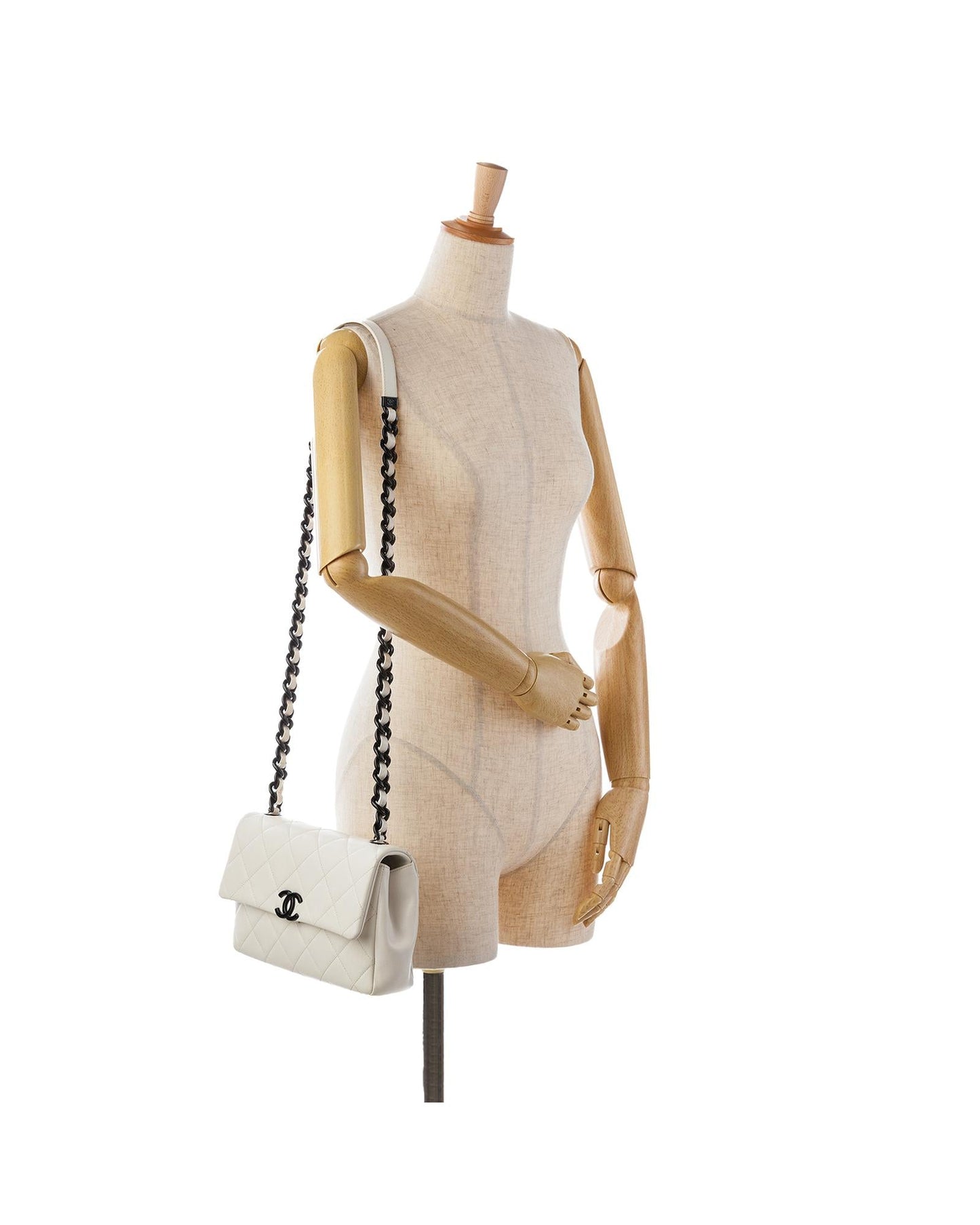 Chanel 19 Bag White Caviar Leather Crossbody Bag