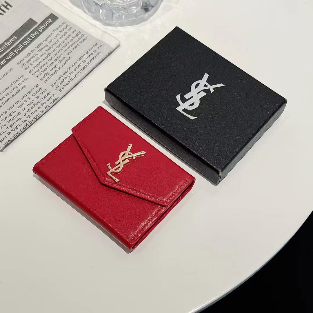 Luxury YSL-Inspired Monogram Card Case
