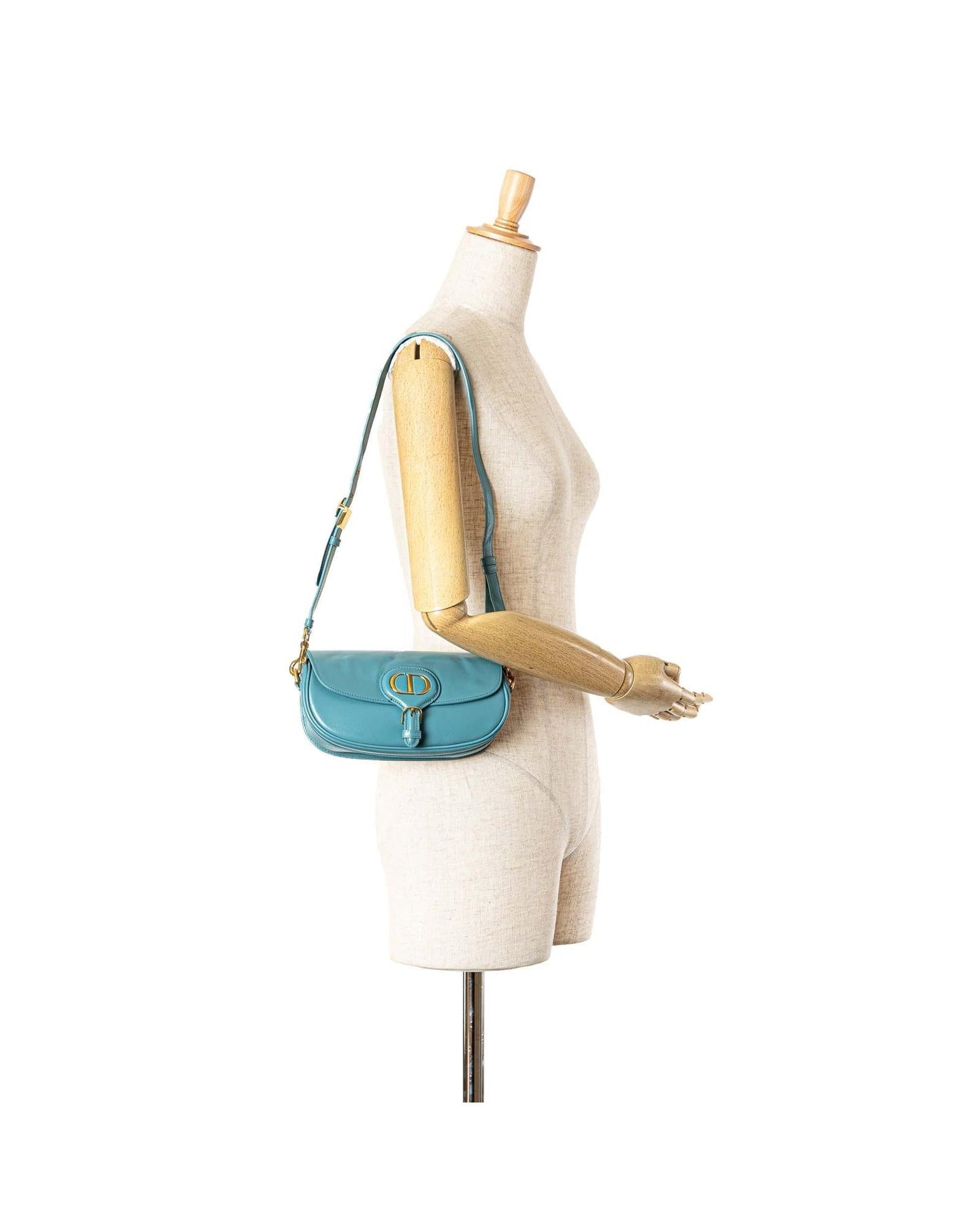 Calfskin East West Crossbody Bag with Adjustable Strap and Buckle Closure