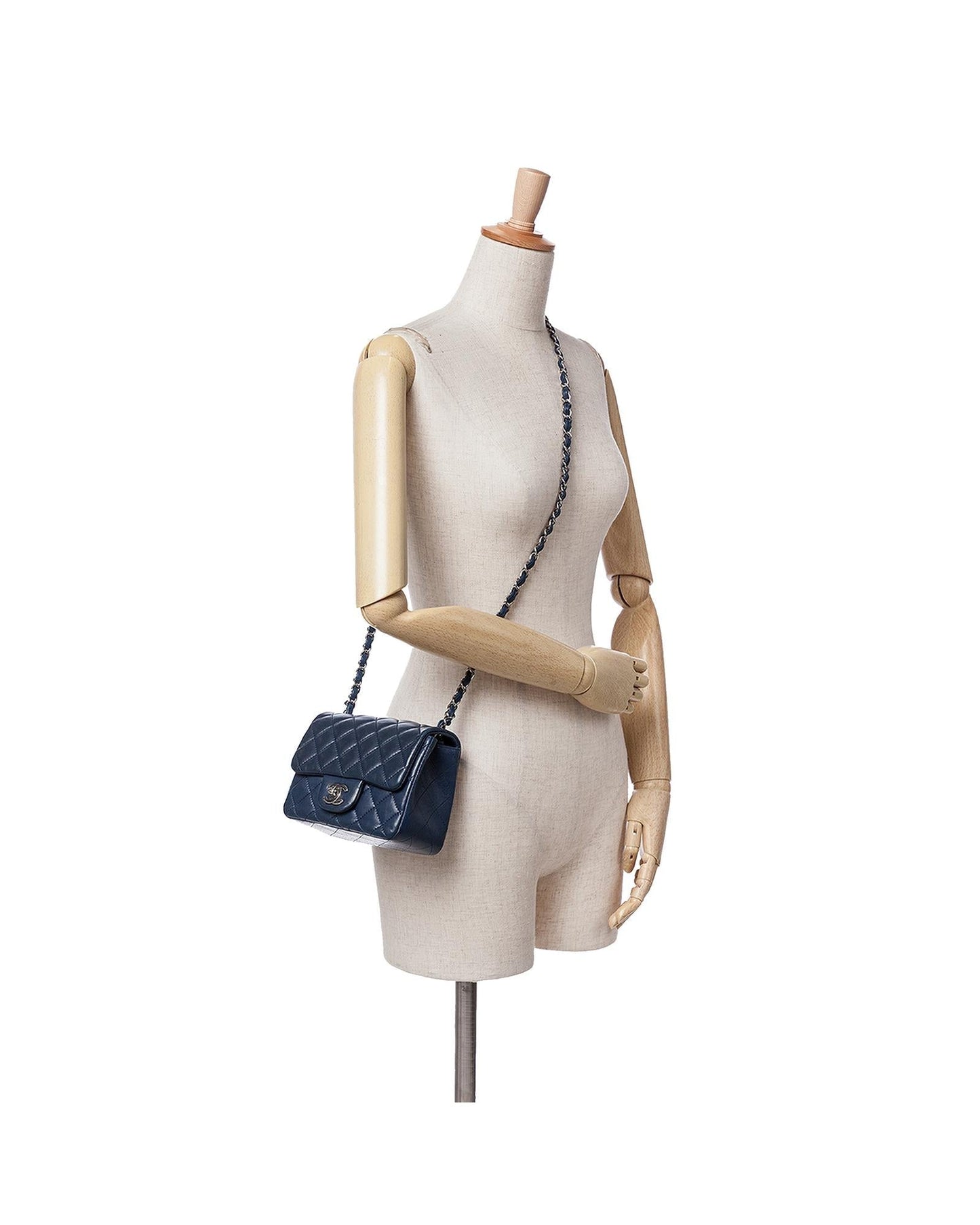 Mini Square Classic Lambskin Single Flap Crossbody Bag