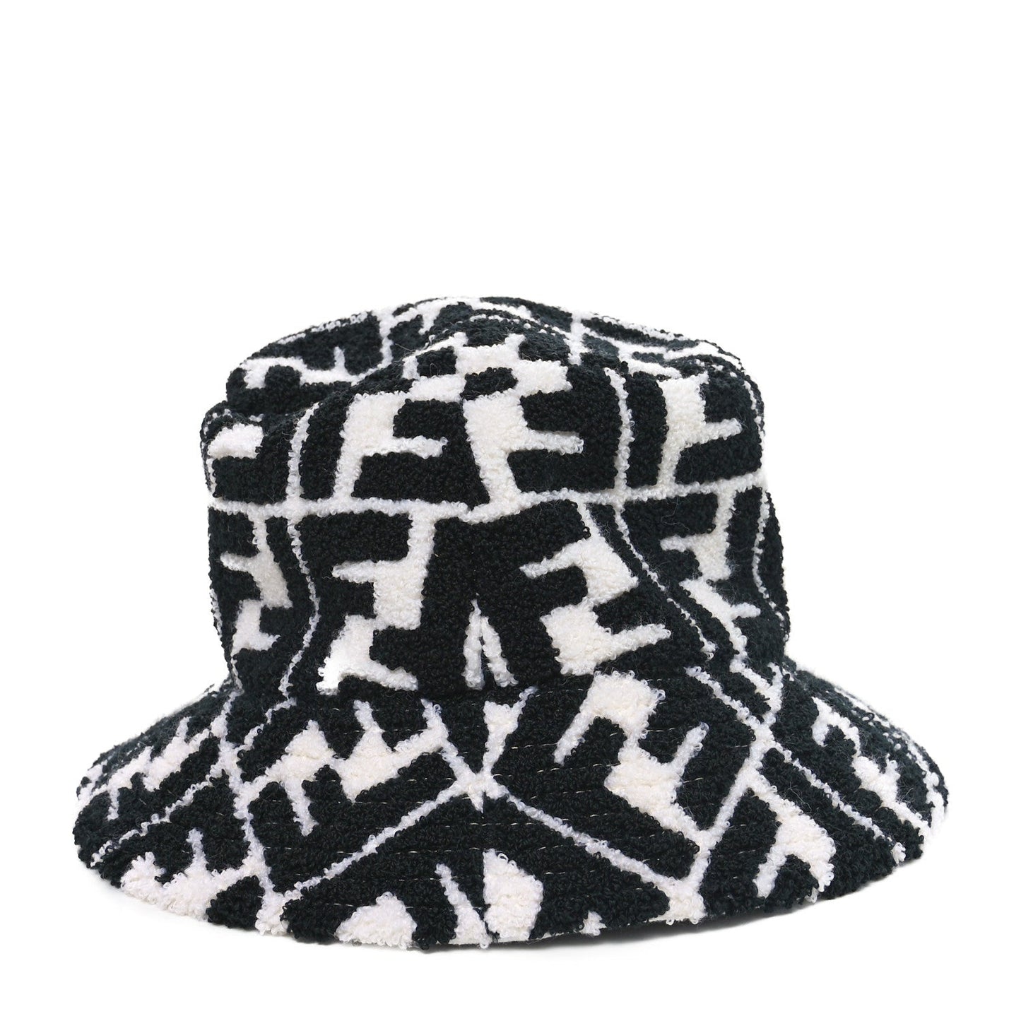 Fendi Terrycloth FF Bucket Hat S White Black