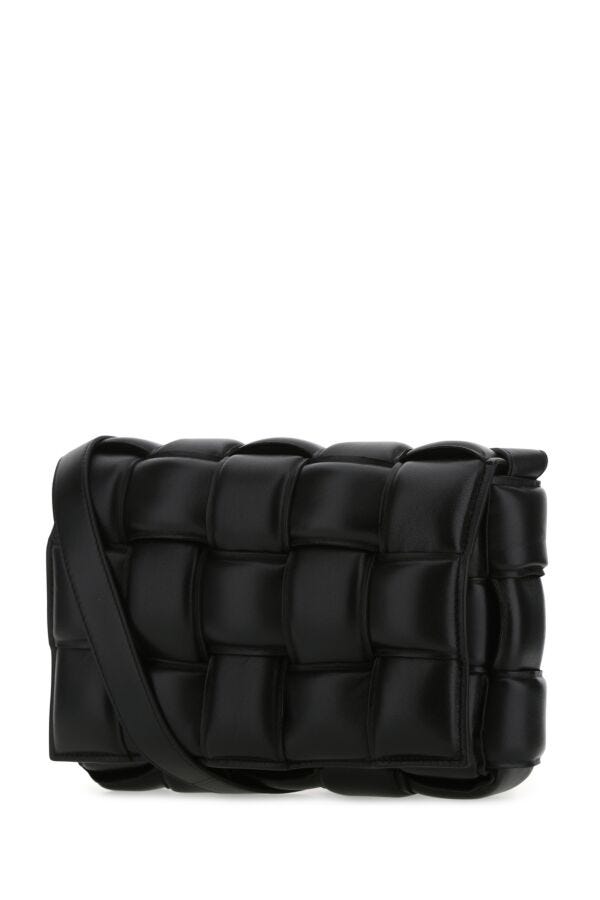Bottega Veneta Woman Black Nappa Leather Small Padded Cassette Crossbody Bag