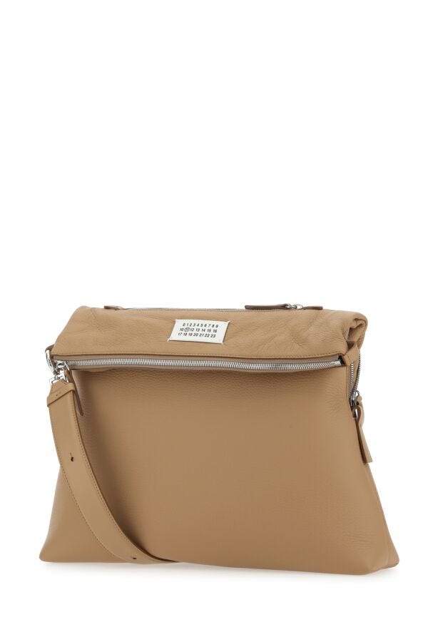 Maison Margiela Woman Camel Leather Crossbody Bag