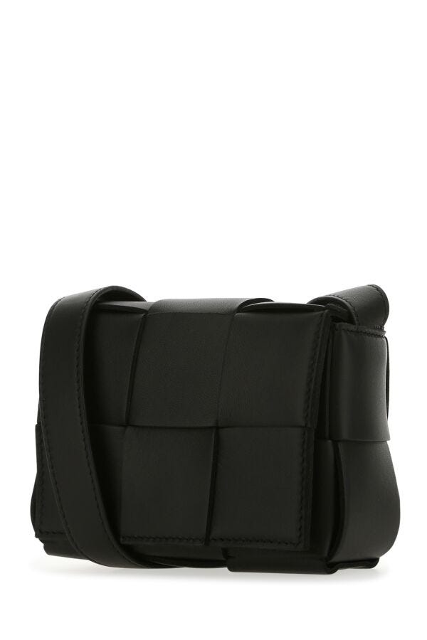 Bottega Veneta Woman Black Nappa Leather Candy Cassette Crossbody Bag