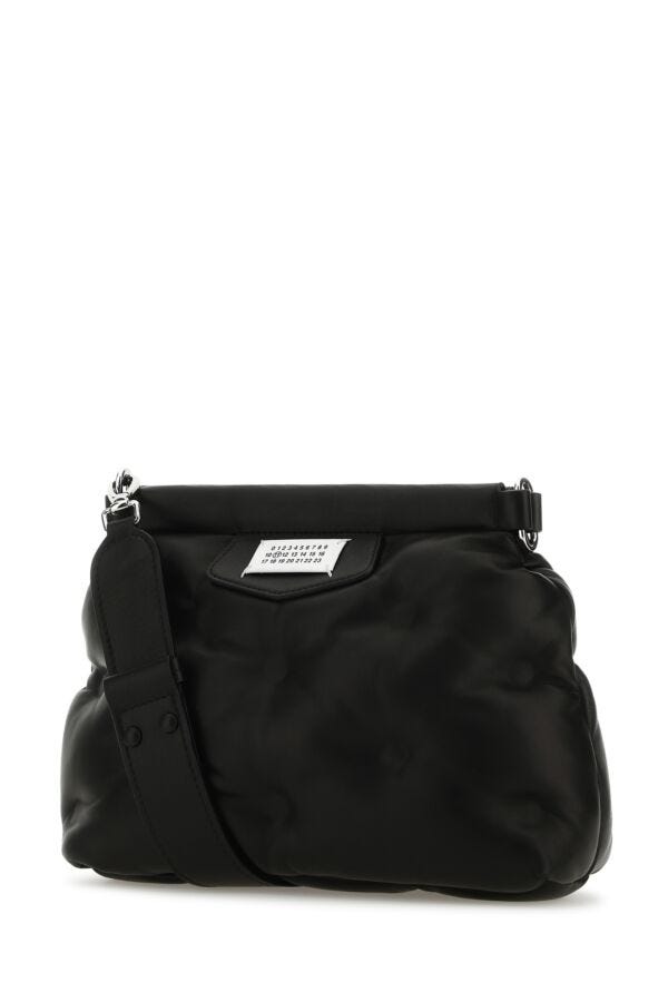 Maison Margiela Woman Black Nappa Leather Small Glam Slam Classique Crossbody Bag
