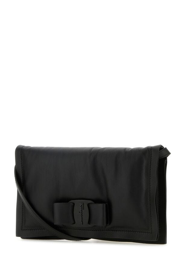 Salvatore Ferragamo Woman Black Nappa Leather Viva Crossbody Bag