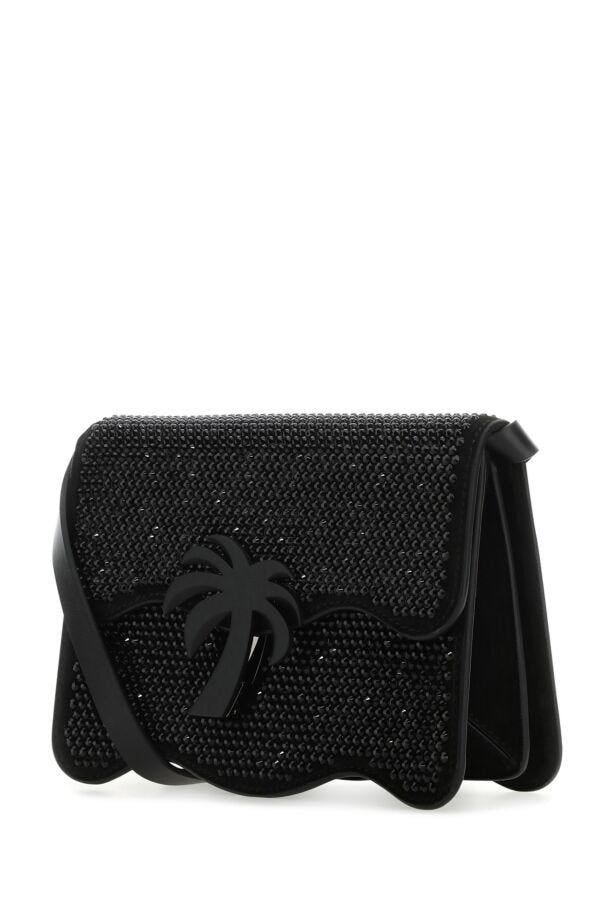 Palm Angels Woman Embellished Suede Palm Beach Crossbody Bag