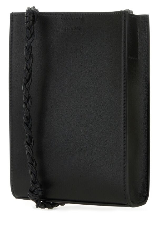 Jil Sander Man Black Leather Small Tangle Crossbody Bag