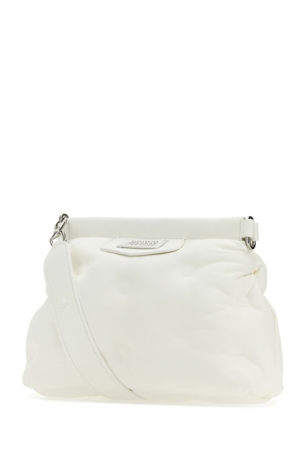 Maison Margiela Woman White Nappa Leather Small Glam Slam Classique Crossbody Bag