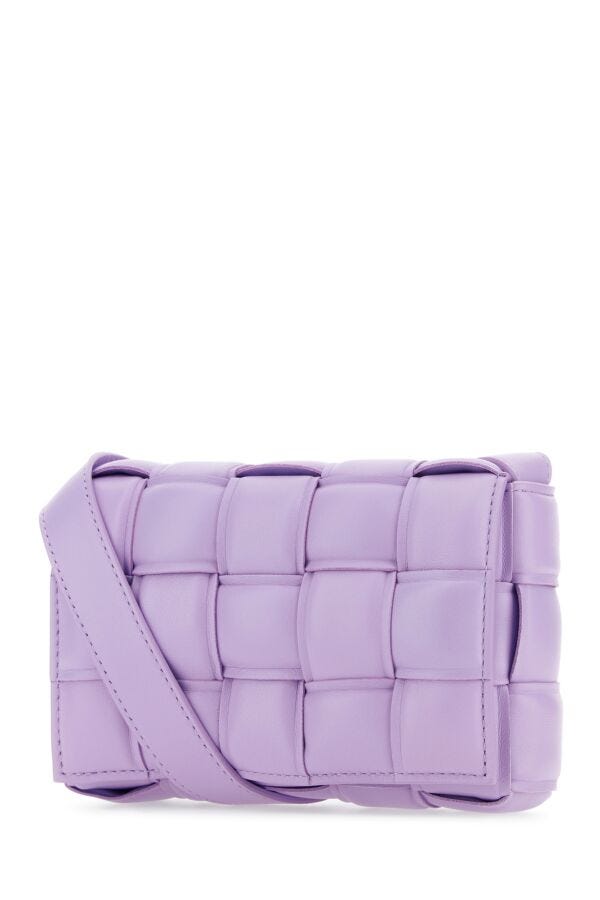 Bottega Veneta Woman Lilac Nappa Leather Small Padded Cassette Crossbody Bag