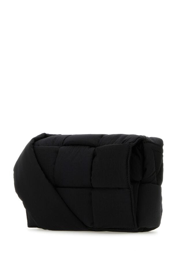 Bottega Veneta Man Black Fabric Cassette Crossbody Bag