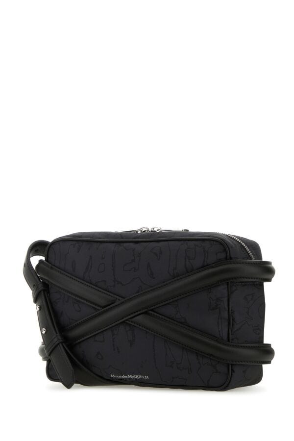 Alexander Mcqueen Man Black Nylon Harness Crossbody Bag