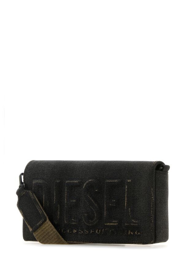 Diesel Woman Black Denim M Biscotto Crossbody Bag