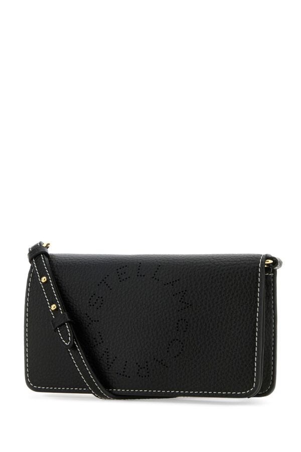 Stella Mccartney Woman Black Alter Mat Mini Stella Logo Crossbody Bag