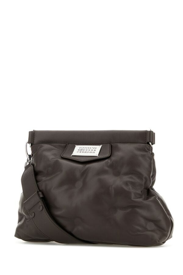 Maison Margiela Woman Brown Nappa Leather Small Glam Slam Classique Crossbody Bag