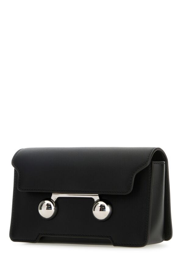 Marni Man Black Leather Trunkaroo Crossbody Bag