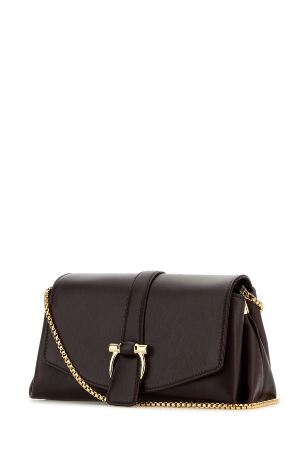 Salvatore Ferragamo Woman Grape Leather Small Crossbody Bag