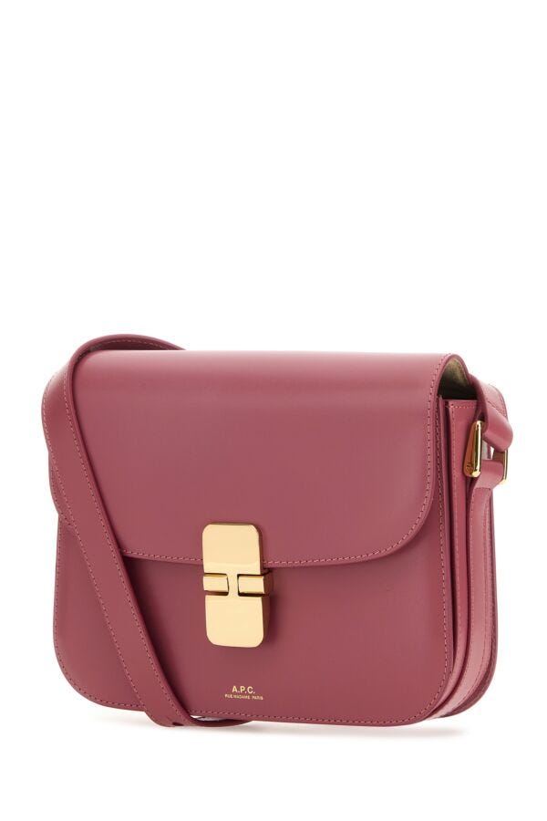 A.P.C. Woman Dark Pink Leather Small Grace Crossbody Bag