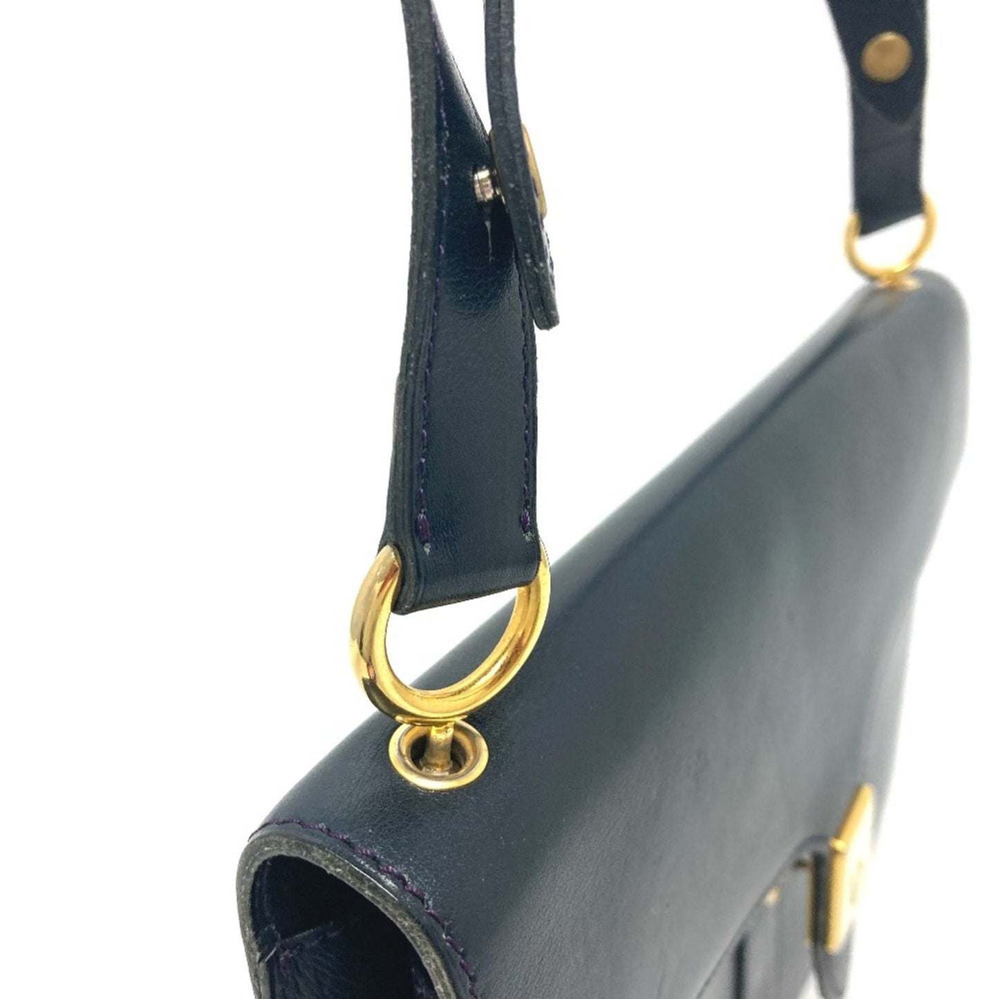 Christian Dior Trotter Navy Leather Handbag Shoulder Bag
