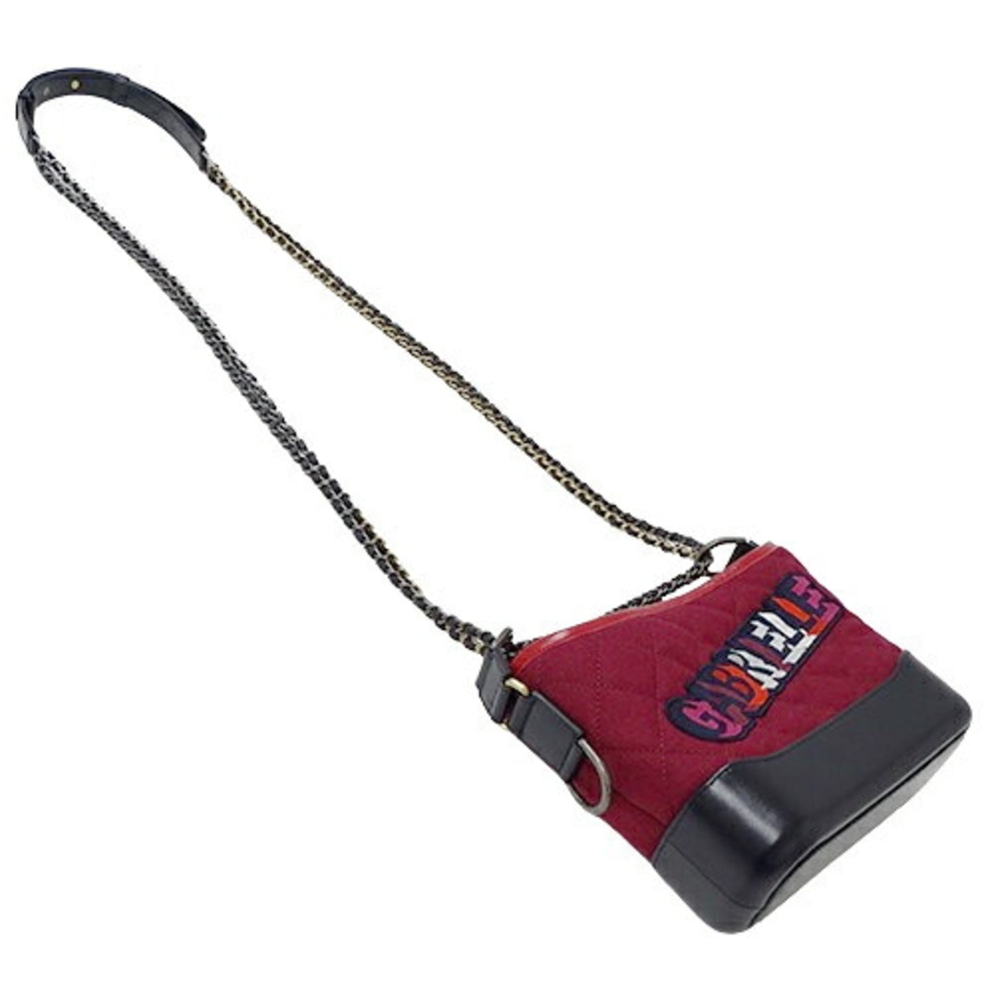 Chanel Bag Gabrielle de Chanel Women's Shoulder Chain Wool Leather Red Black Compact