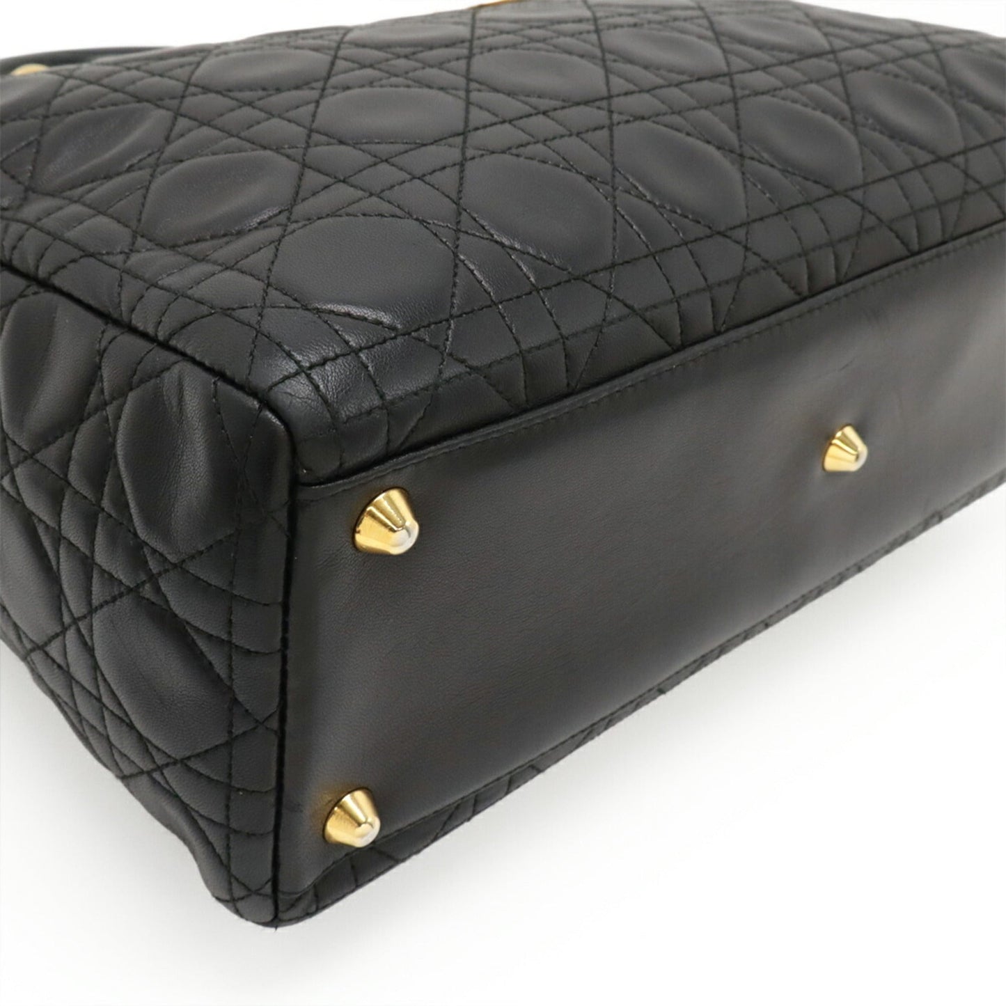 Christian Dior Black Leather Handbag Tote Bag Style 3