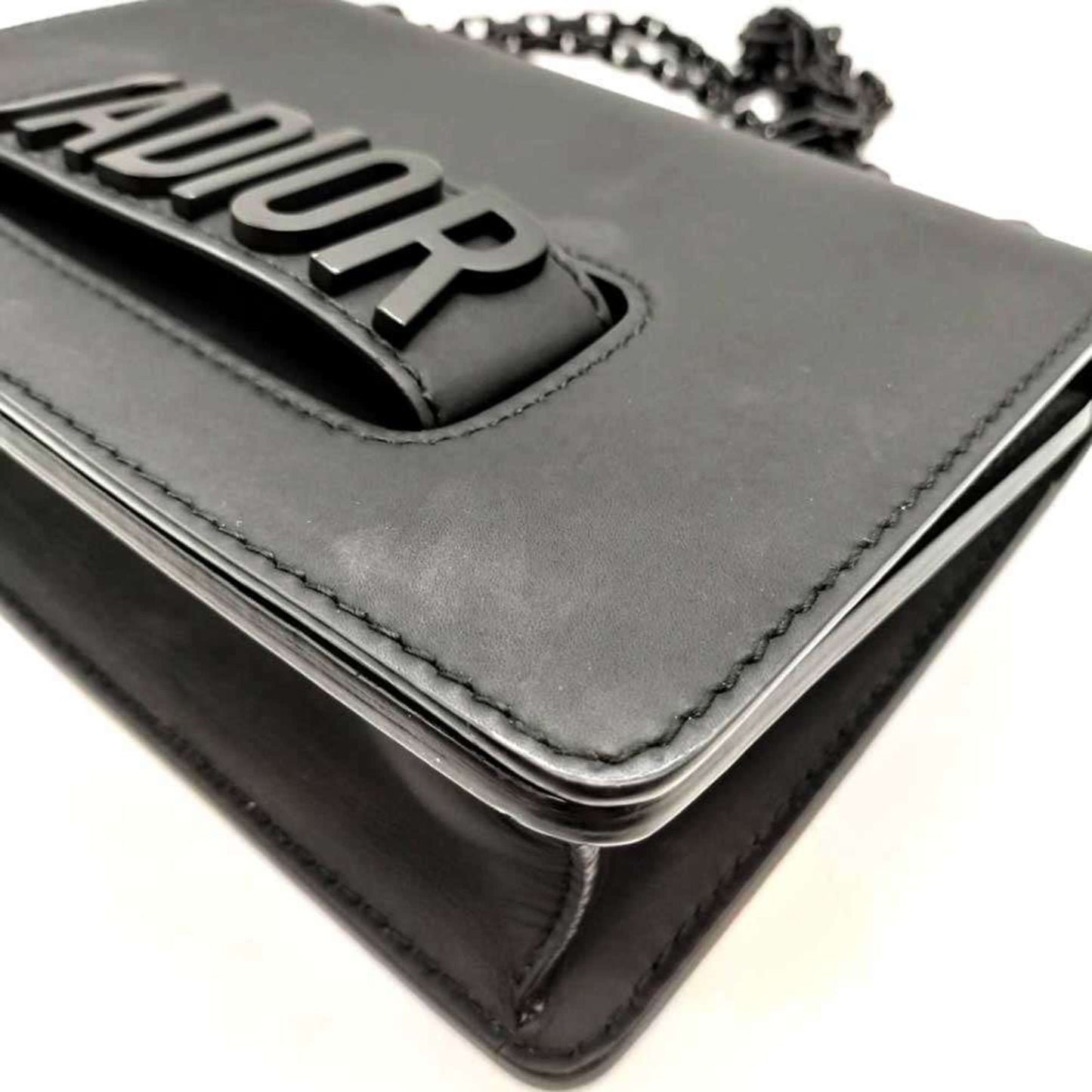 Christian Dior Black Leather Shoulder Bag Style 12