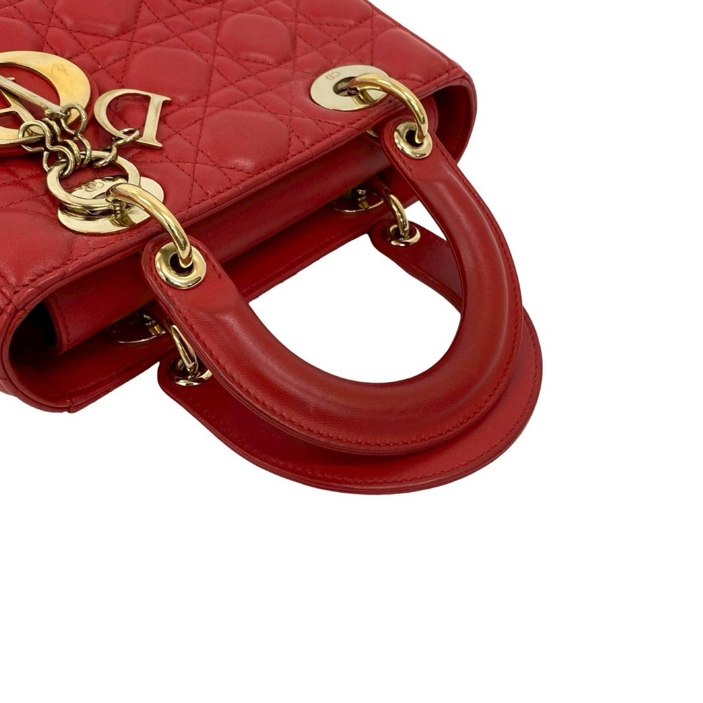 Christian Dior Red Color Leather Handbag Shoulder Bag Style 2