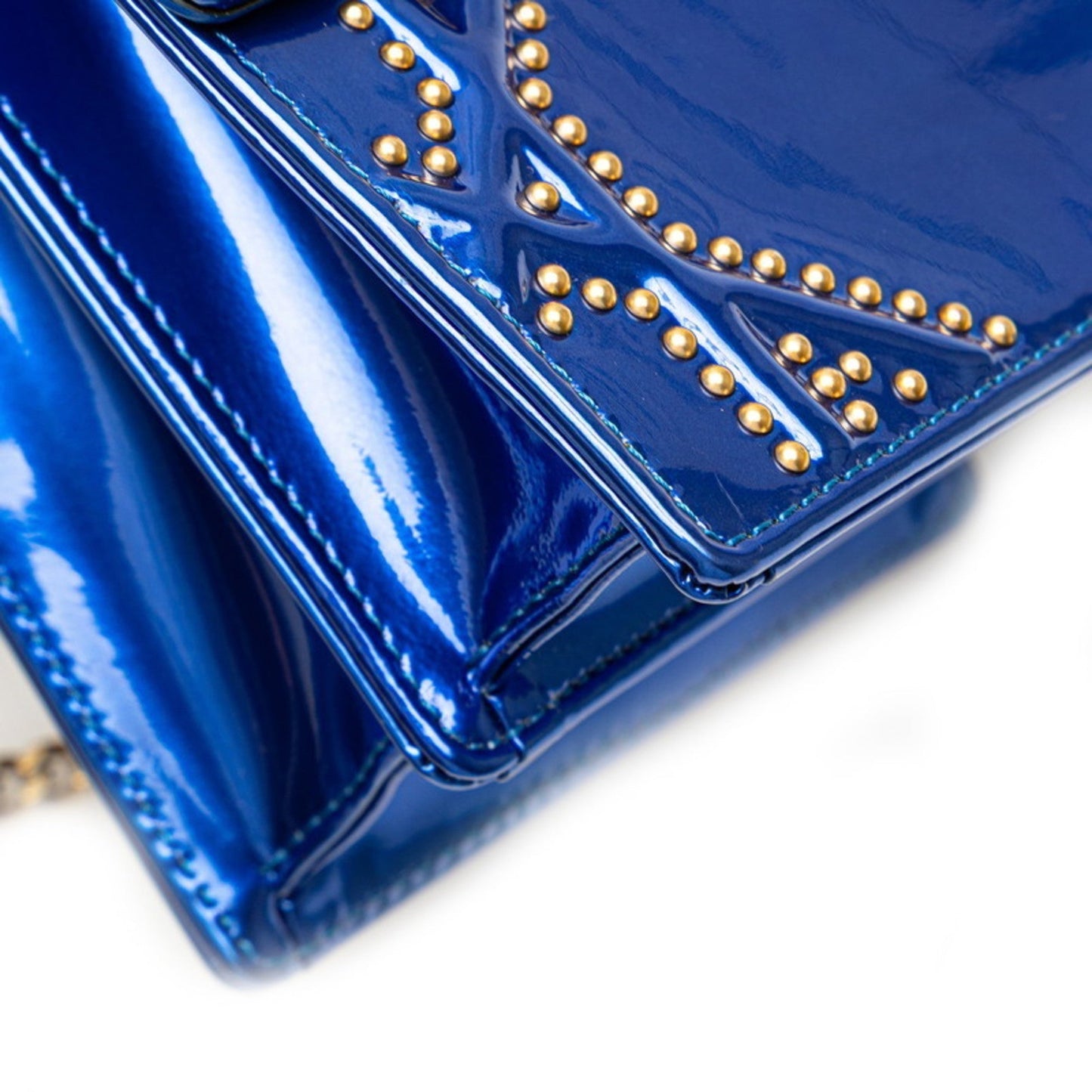 Christian Dior Blue Leather Shoulder Bag Style 4