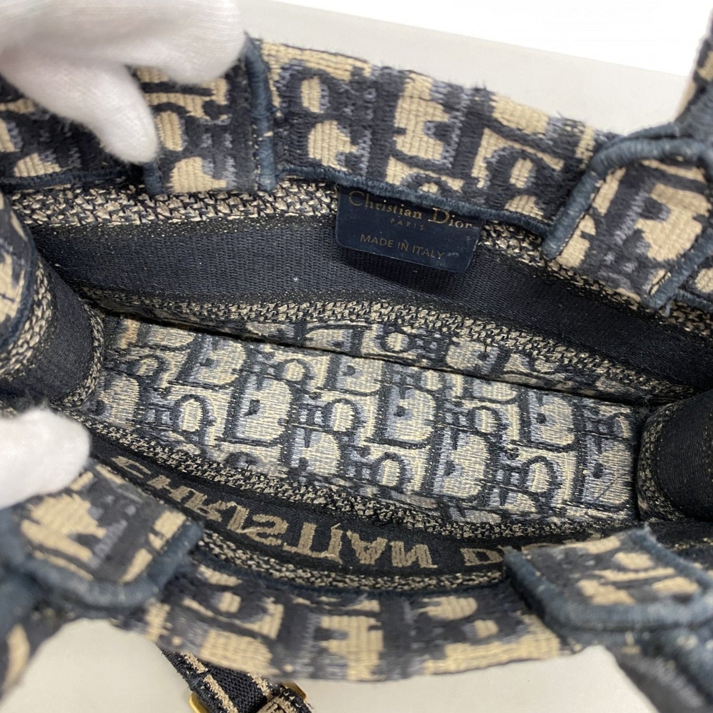 Christian Dior Navy Canvas Handbag