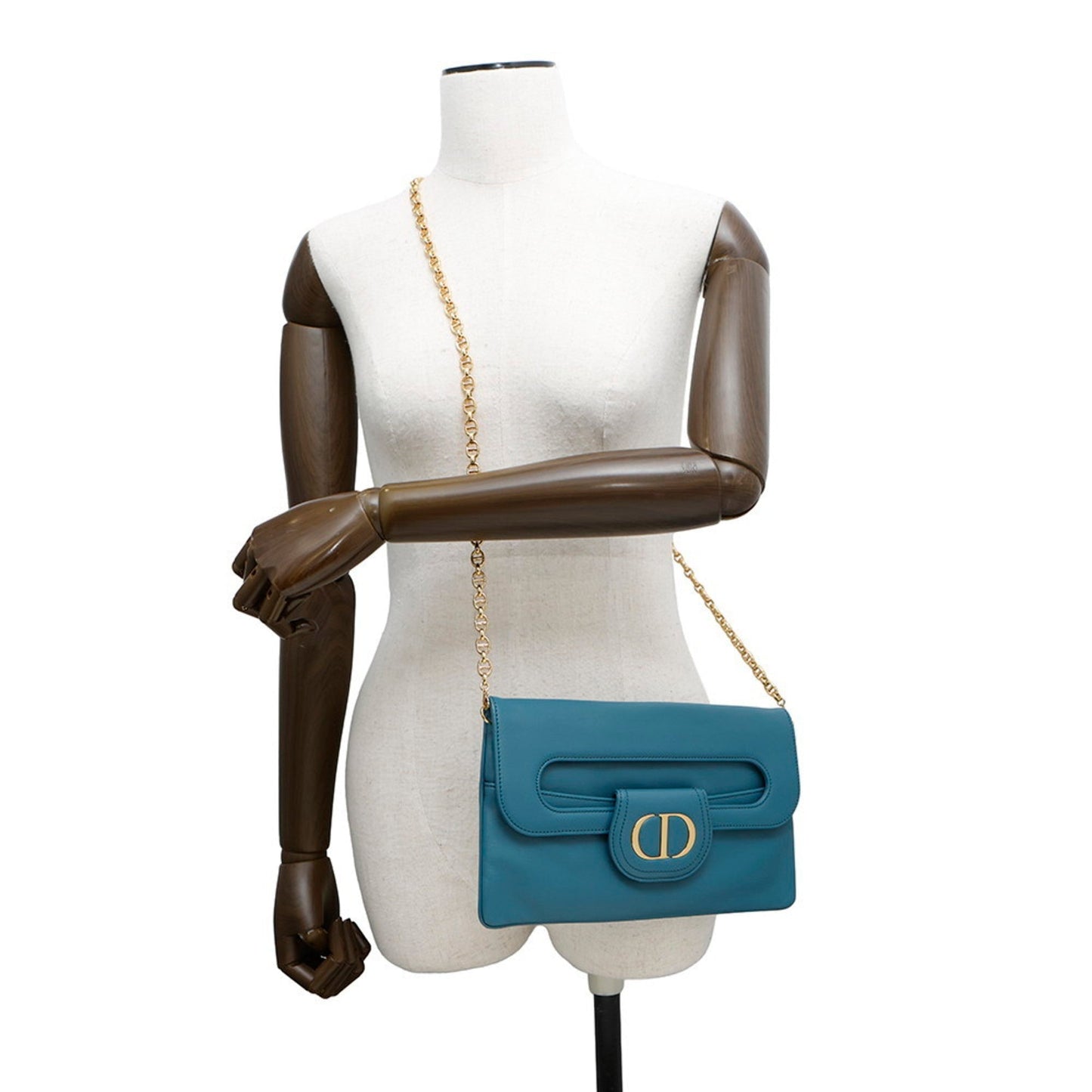 Christian Dior Blue Leather Shoulder Bag Style 2