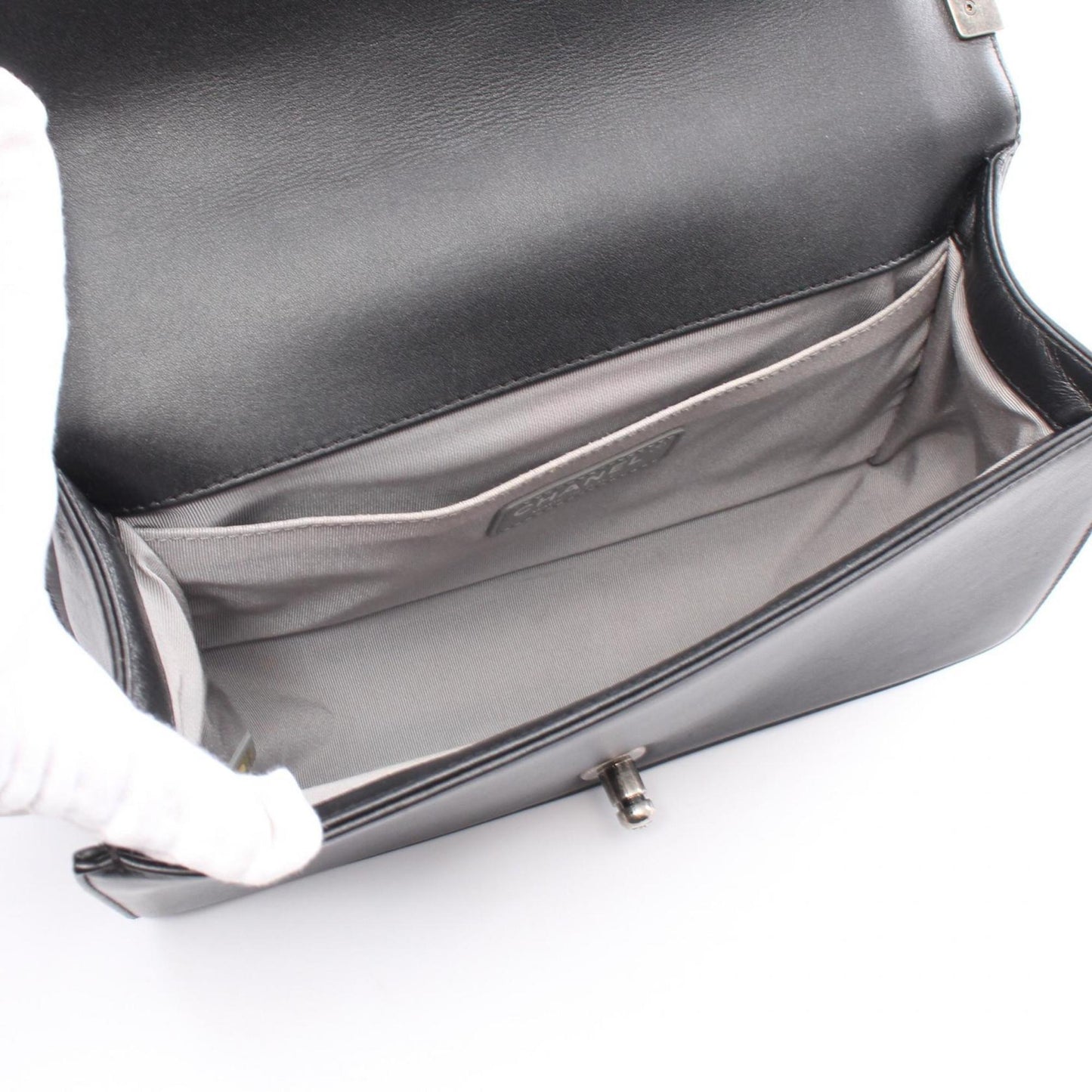Chanel Boy Lambskin Black Shoulder Bag
