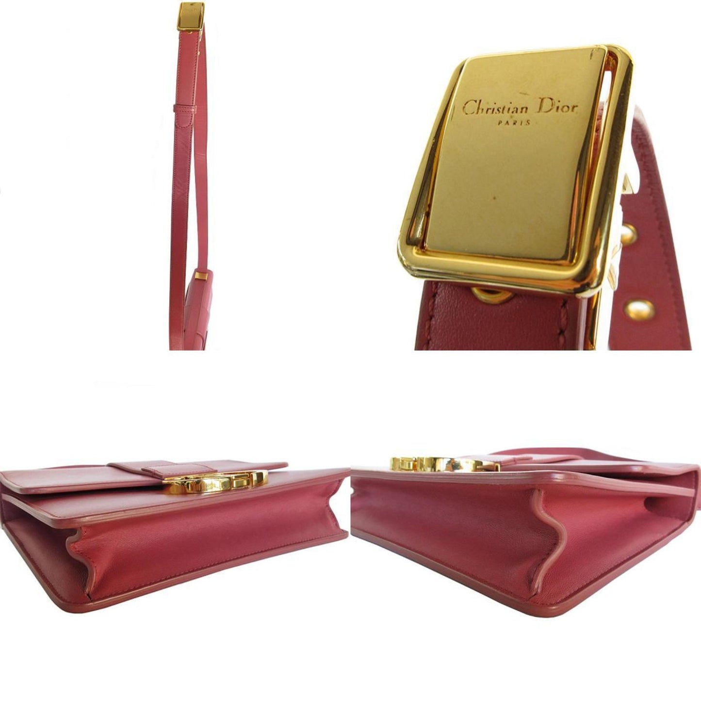 Christian Dior Pink Leather Shoulder Bag Style 6