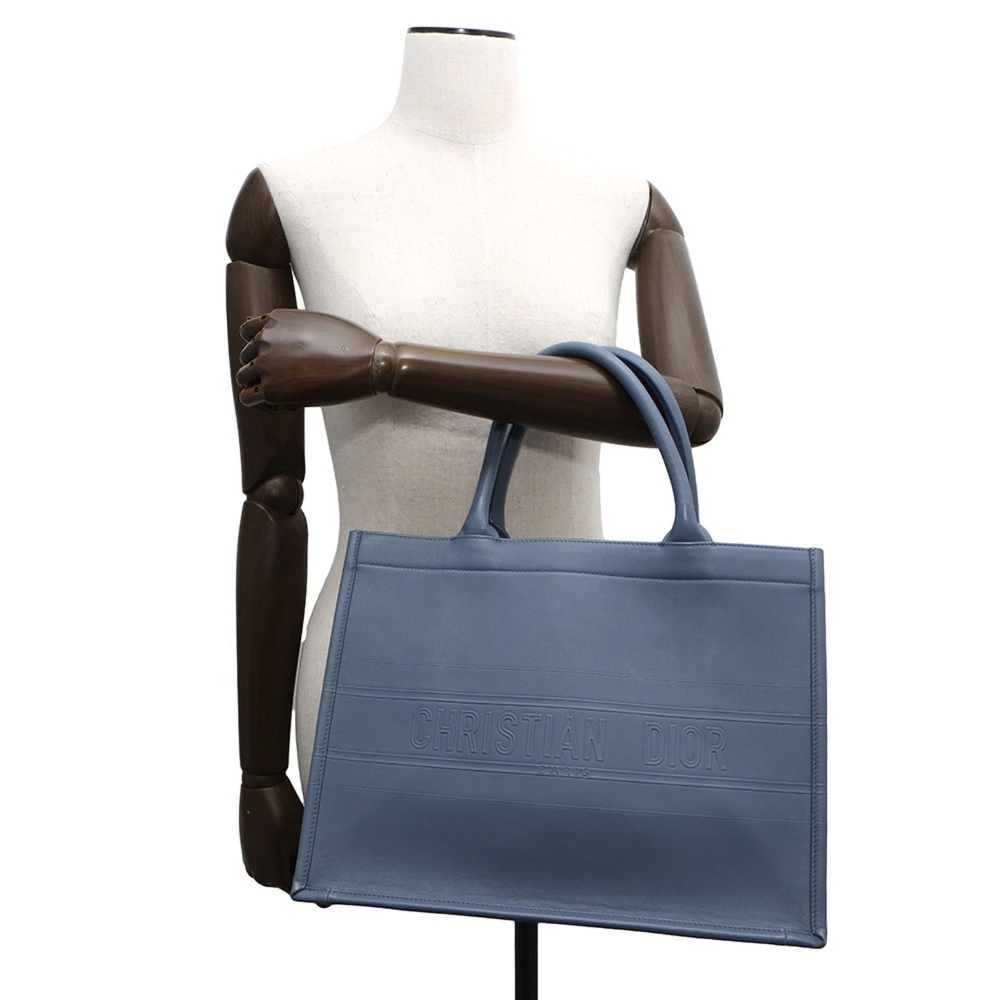 Christian Dior Blue Leather Tote Bag