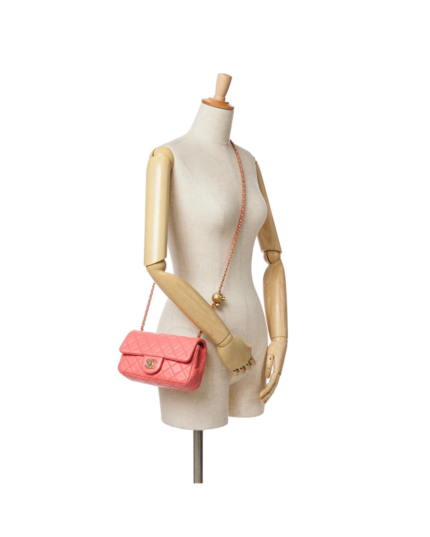 Mini Rectangular Lambskin Pearl Crush Crossbody Flap Bag