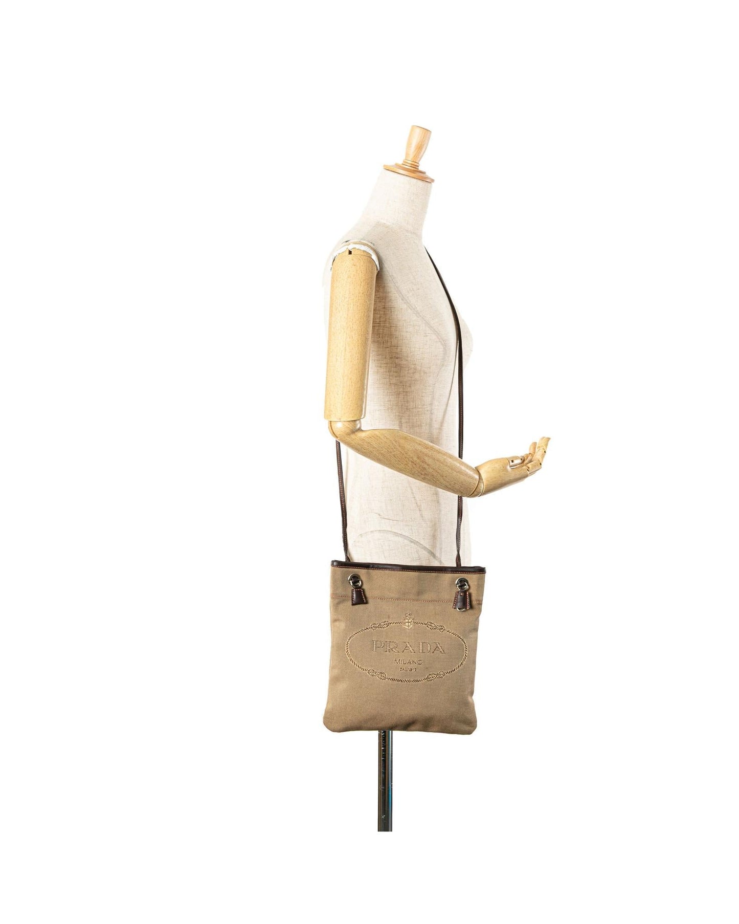 Canvas Canapa Logo Crossbody Bag with Leather Trim and Adjustable Strap