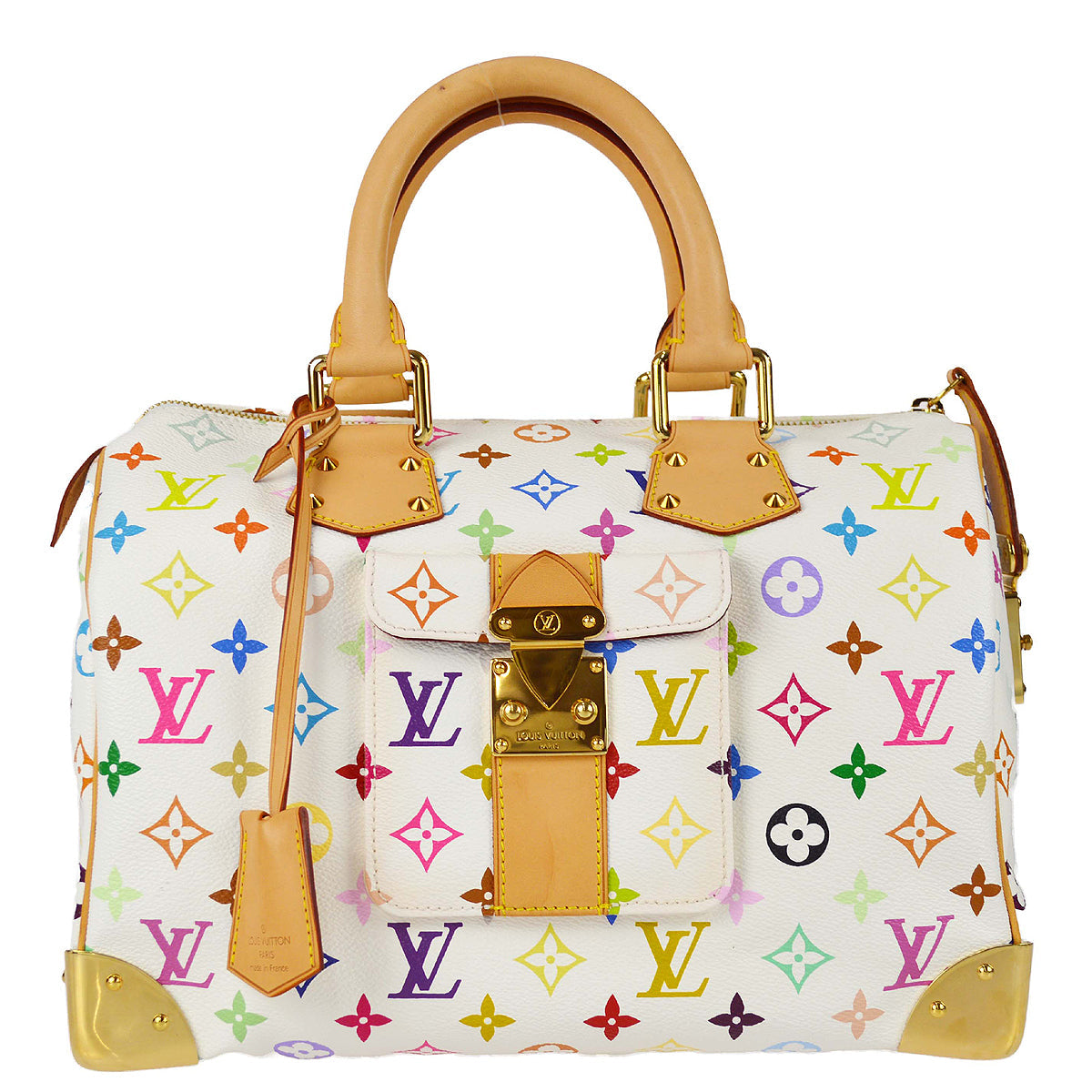 Louis Vuitton 2008 White Monogram Multicolor Speedy 30 M92643