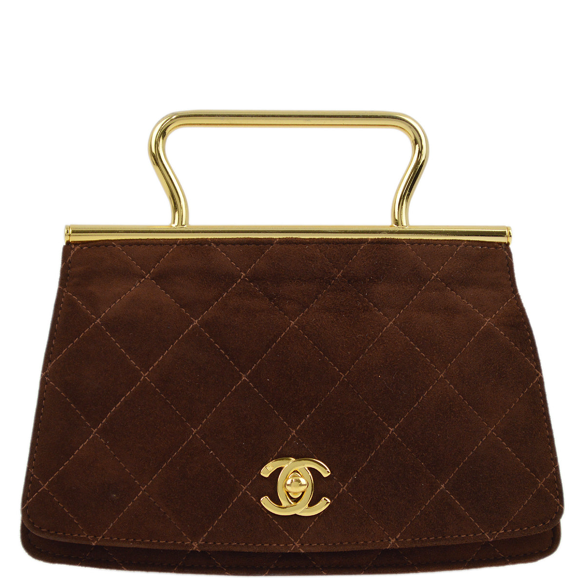 Chanel Brown Suede Party Handbag