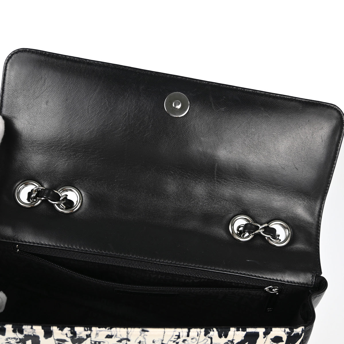 Chanel Lambskin Black White Shoulder Bag