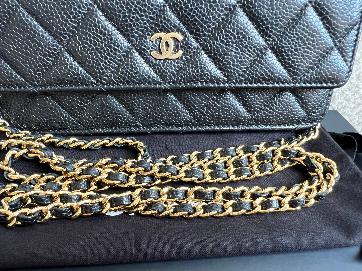 Chanel Black Caviar Wallet on Chain (RRP £2,930)