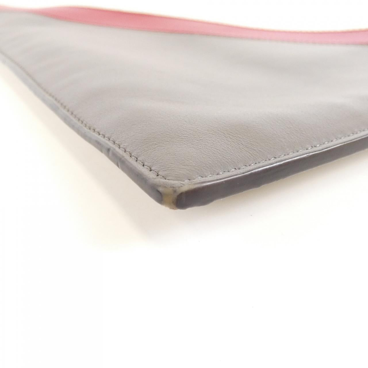 Fendi Flat Slim Clutch Coated Canvas Calf Clutch Bag